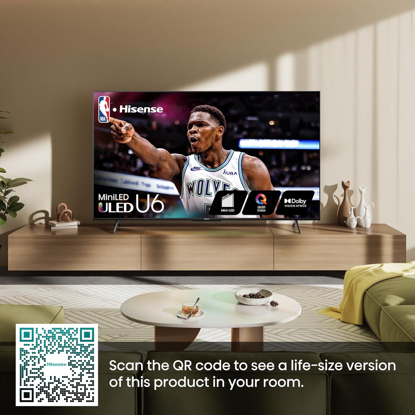 Hisense 75U6N 75-Inch ULED 4K Mini-LED Google TV