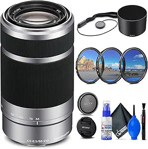 Sony E 55-210mm OSS Lens (SEL55210) with Filter Kit (Renewed)