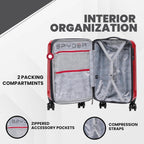 Spyder 210 Rails 3-Piece Luggage Set Red