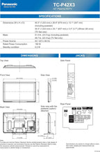 Panasonic TC-P42X3 42-Inch 720p Plasma HDTV