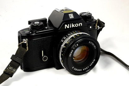 Nikon Em SLR Film Camera - 35mm, 50mm f/1.8 Lens - Black