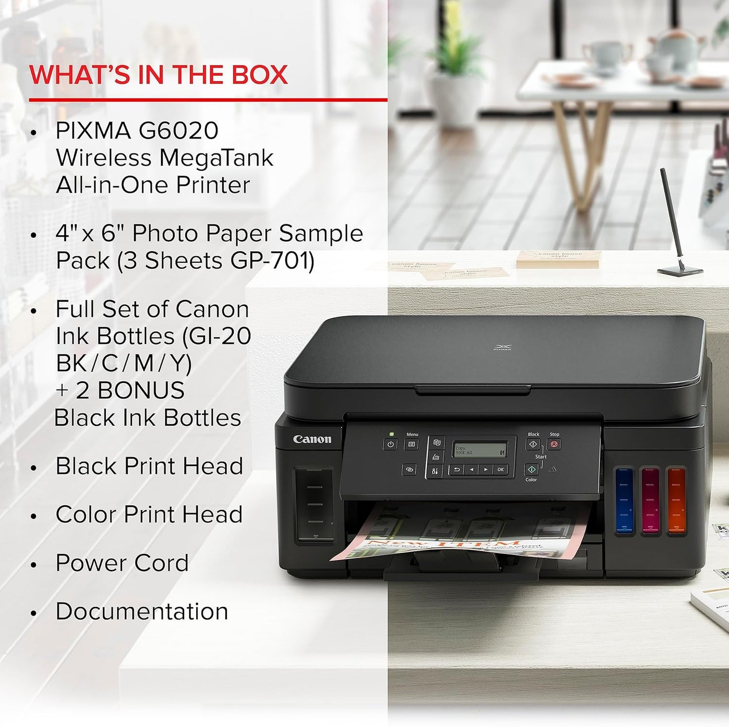 Canon 3113C002 PIXMA G6020 Wireless MegaTank Printer