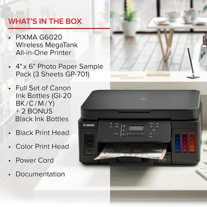 Canon 3113C002 PIXMA G6020 Wireless MegaTank Printer