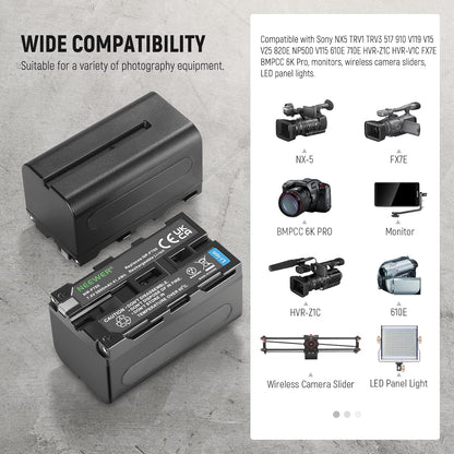 Neewer DF-F750 NP-F750 Battery 4-Pack Charger Kit
