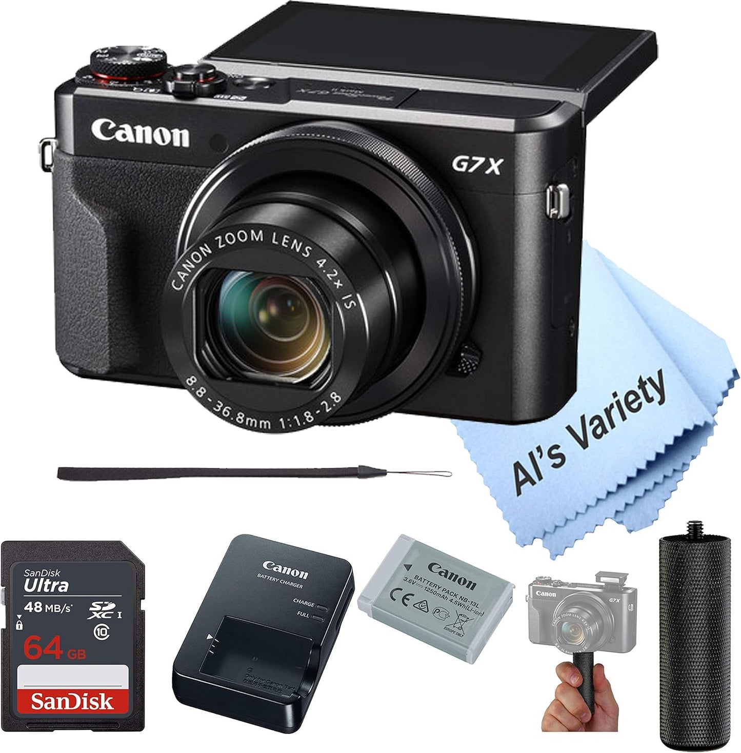 Canon G7X Mark II Camera Bundle 64GB Card (Renewed)