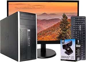 HP 6200 i7 Desktop PC with Monitor & Webcam (Renewed)
