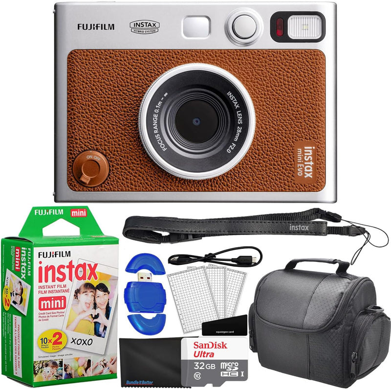 Fujifilm Instax Mini Evo Brown Camera Bundle — main product image