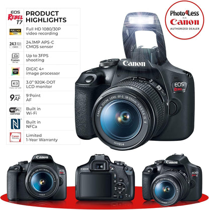 Canon Canon EOS Rebel T7 DSLR Camera Bundle with 18-55mm Lens (Renewed)