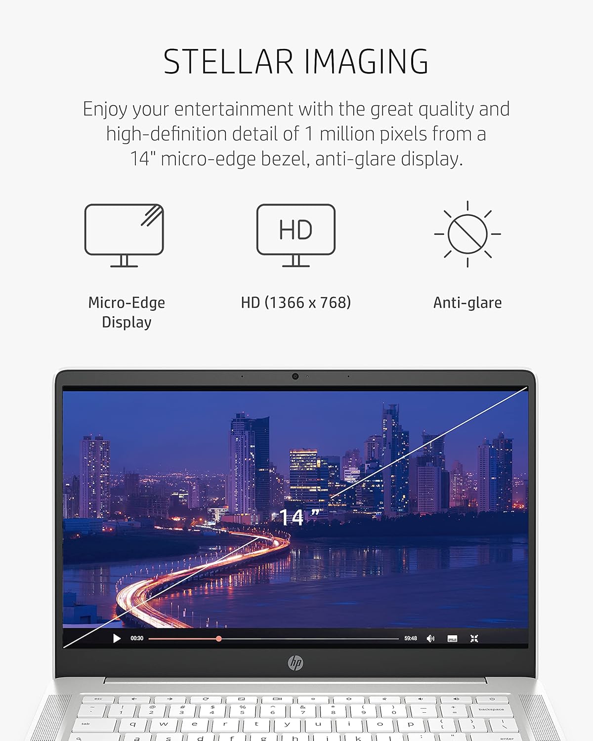 HP 14a-na0021nr Chromebook 14" HD Laptop - Intel Celeron