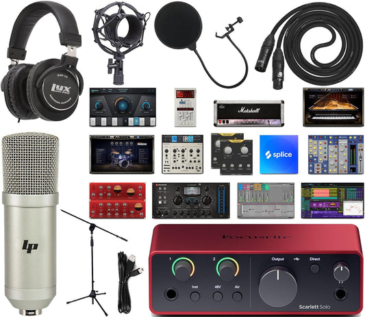 Focusrite Scarlett Solo 4th Gen USB Audio Interface Bundle