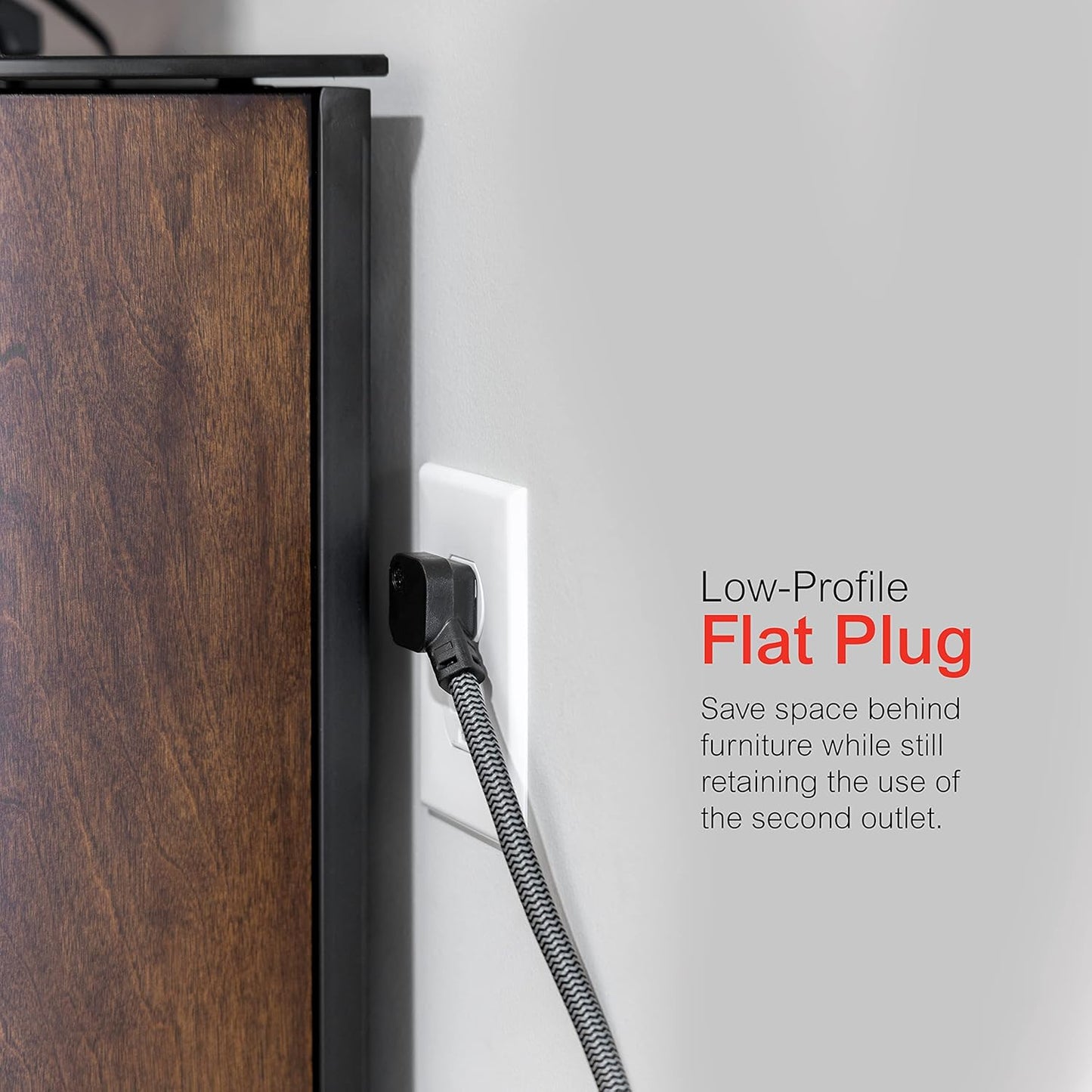 GE 62943 6-Outlet Surge Protector 20ft Braided Cord