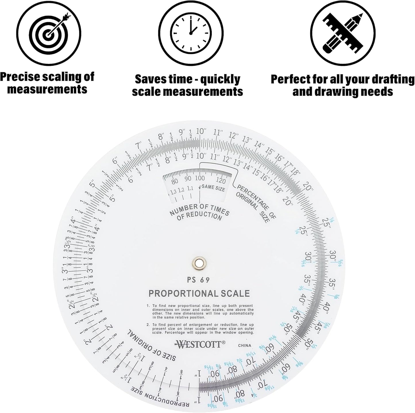 Westcott PS-69 5" Proportional Scale for Artists Designers