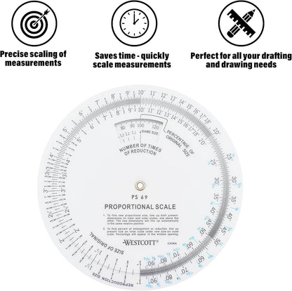Westcott PS-69 5" Proportional Scale for Artists Designers