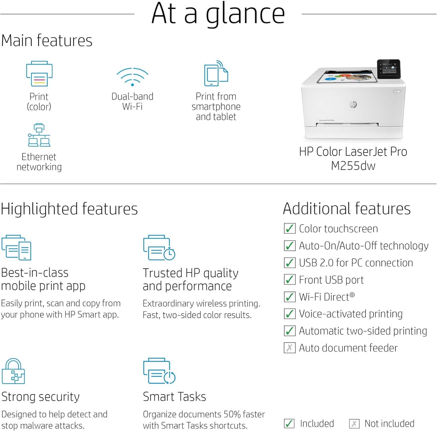 HP M255DW Color LaserJet Pro Wireless Printer (Renewed)