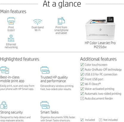 HP M255dw Color LaserJet Pro Wireless Printer