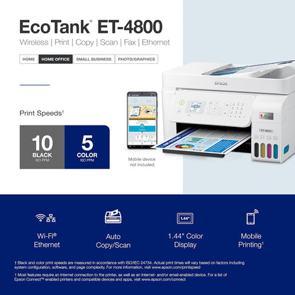 Epson C11CJ65201 EcoTank ET-4800 Wireless All-in-One Printer