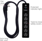 GE DFTQ-R186 6-Outlet Surge Protector 4-Pack 10 Ft