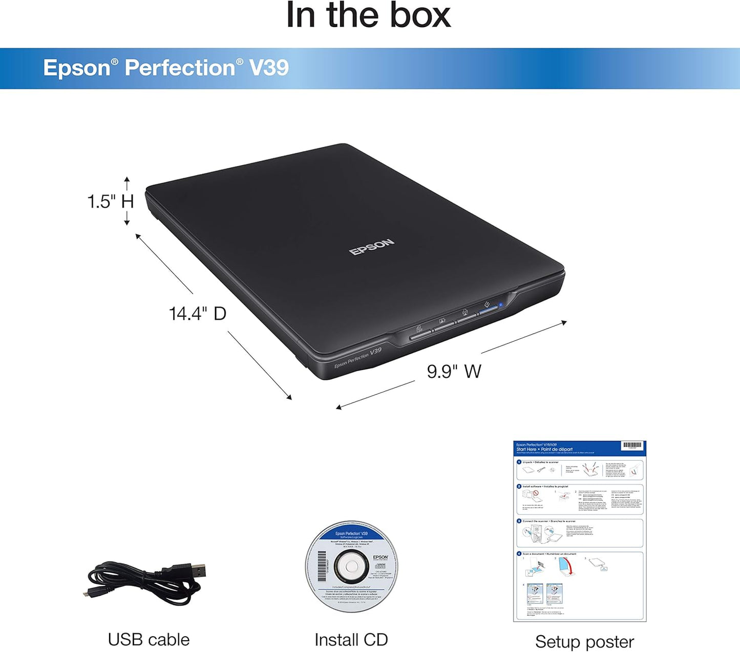 Epson V39 Refurbished Perfection Photo Scanner