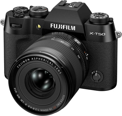 Fujifilm 16828507 X-T50 Mirrorless Camera Kit - XF16-50mm Lens - Black