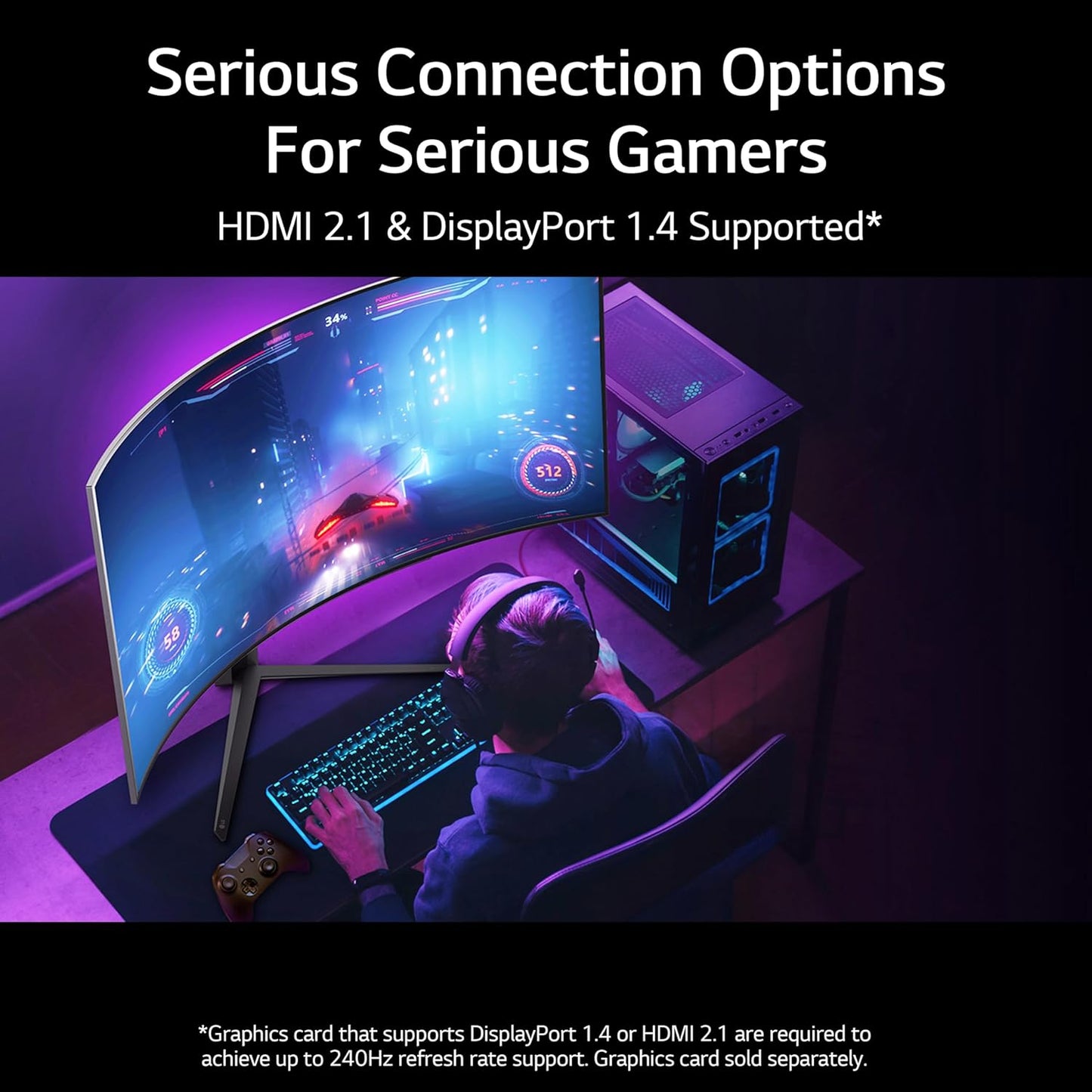 LG 45GR95QE-B.AUS 45" Curved OLED 240Hz Gaming Monitor