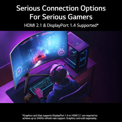 LG 45GR95QE-B.AUS 45" Curved OLED 240Hz Gaming Monitor