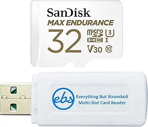 SanDisk SDSQQVR-032G-GN6IA 32GB MAX Endurance MicroSD Card Bundle