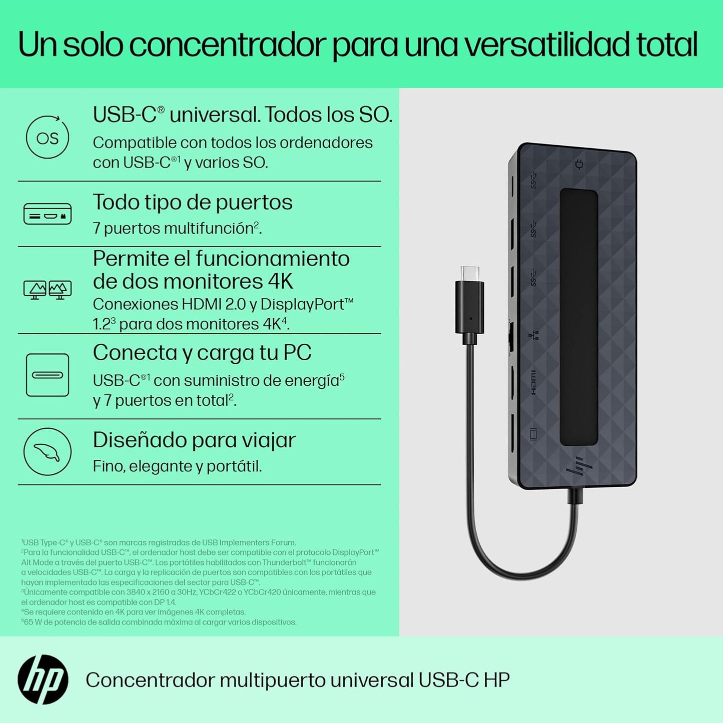 HP Universal USB-C Multiport Hub (Renewed)