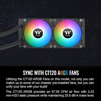 Thermaltake CL-W361-PL12SW-A TH240 ARGB V2 CPU Liquid Cooler
