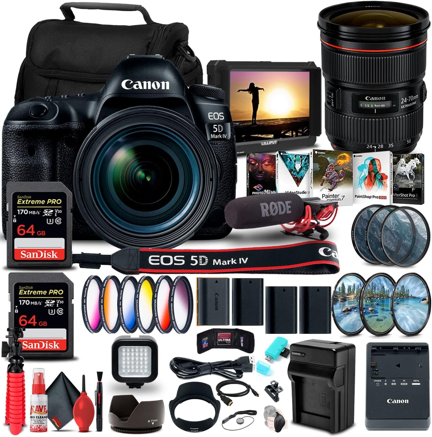 Canon 1483C018 EOS 5D Mark IV DSLR Bundle