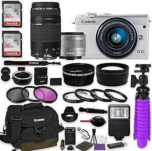 Canon EOS M100 Bundle Mirrorless Camera + Lenses