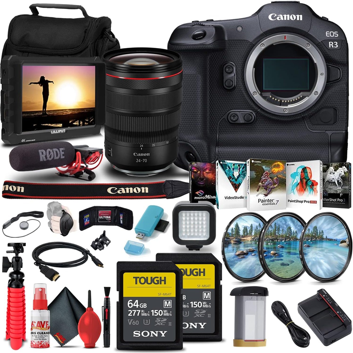 Canon 4895C002 EOS R3 Mirrorless Camera 24-70mm Kit (Renewed)