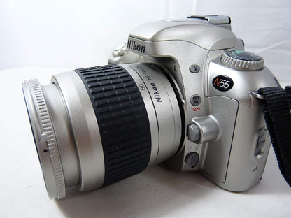 Nikon N55 35mm SLR Film Camera AF Zoom Lens Kit