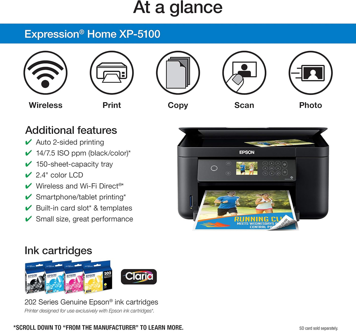 Epson XP-5100 Wireless Color Photo Printer