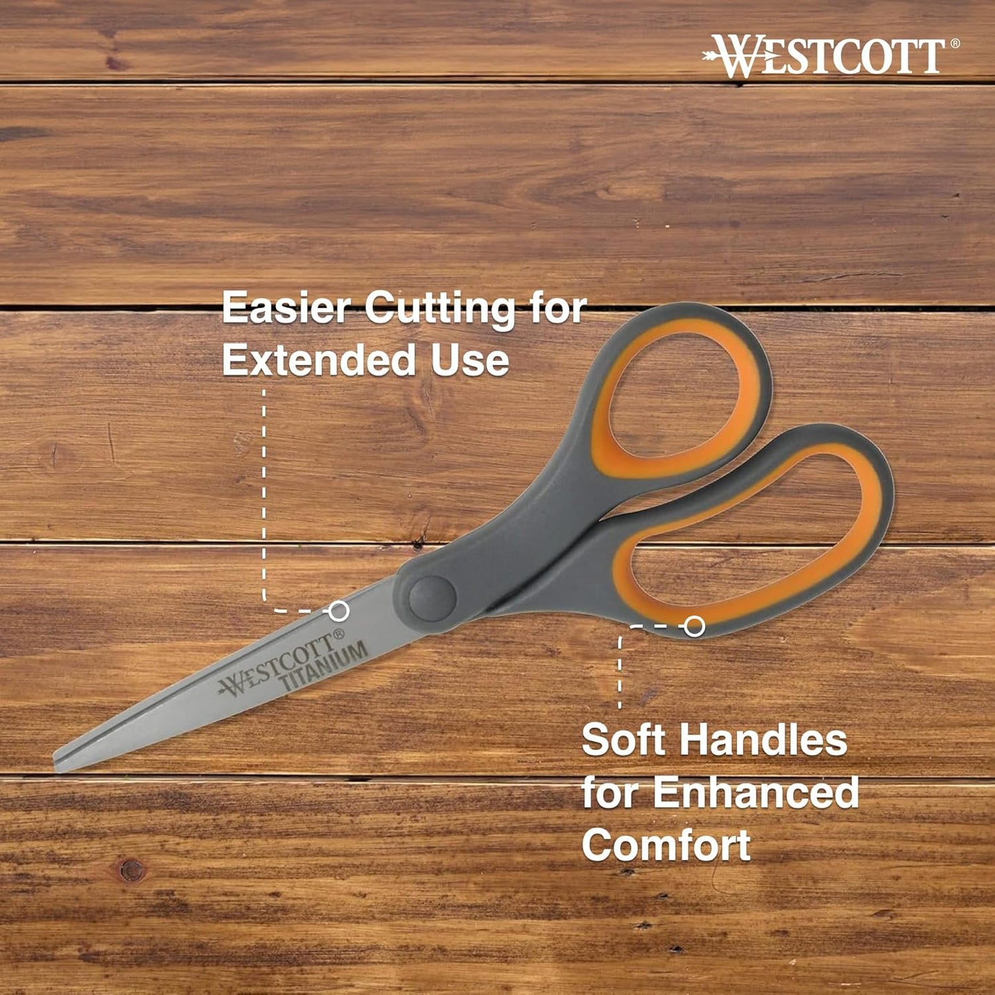 Westcott 00803 Titanium Bonded 8-Inch Scissors 6-Pack