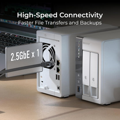 QNAP TS-216G-US 2-Bay 2.5GbE NAS 8TB WD Red Bundle