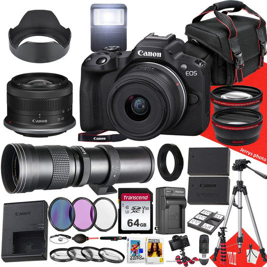 Canon EOS R50 Mirrorless Camera Bundle (Renewed)