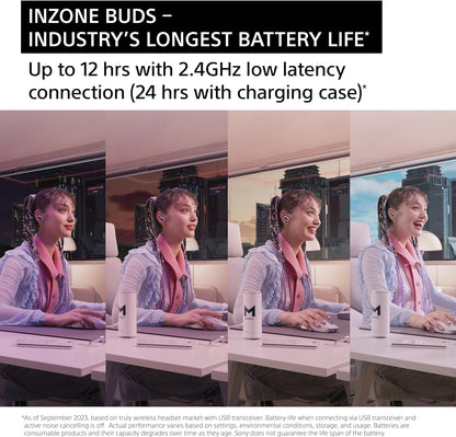 Sony WFG700/B INZONE Buds Wireless Noise Canceling Gaming Earbuds
