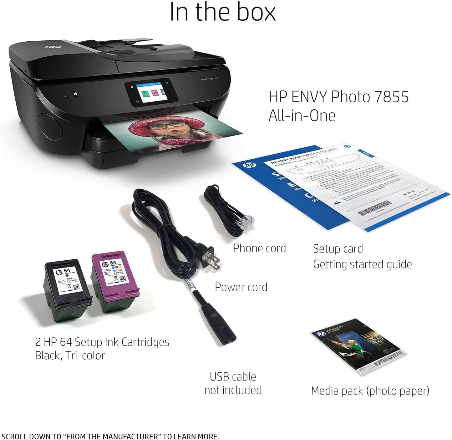 HP 7855 Envy Wireless Photo Printer (Renewed)