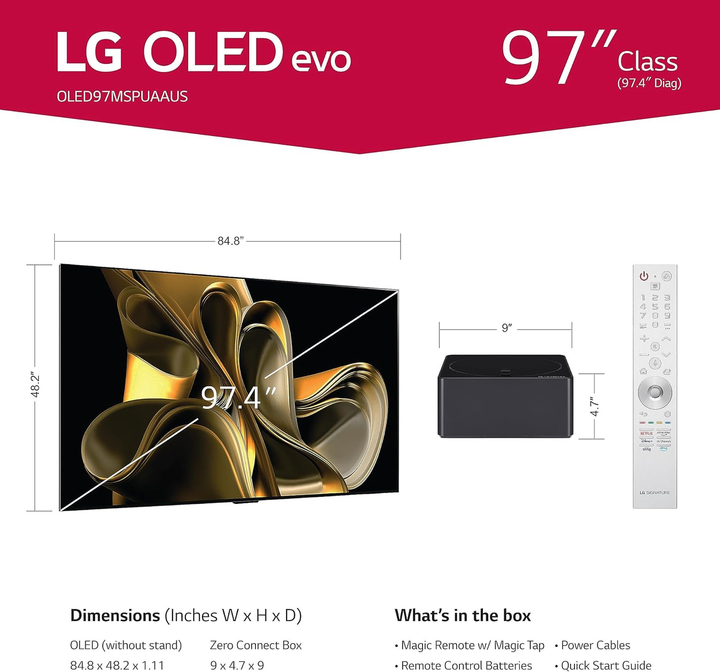 LG 97-Inch Class OLED M3 Signature 4K Smart TV