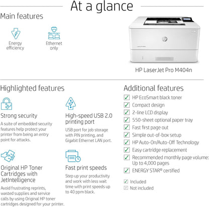 HP W1A52A LaserJet Pro M404n Monochrome Printer