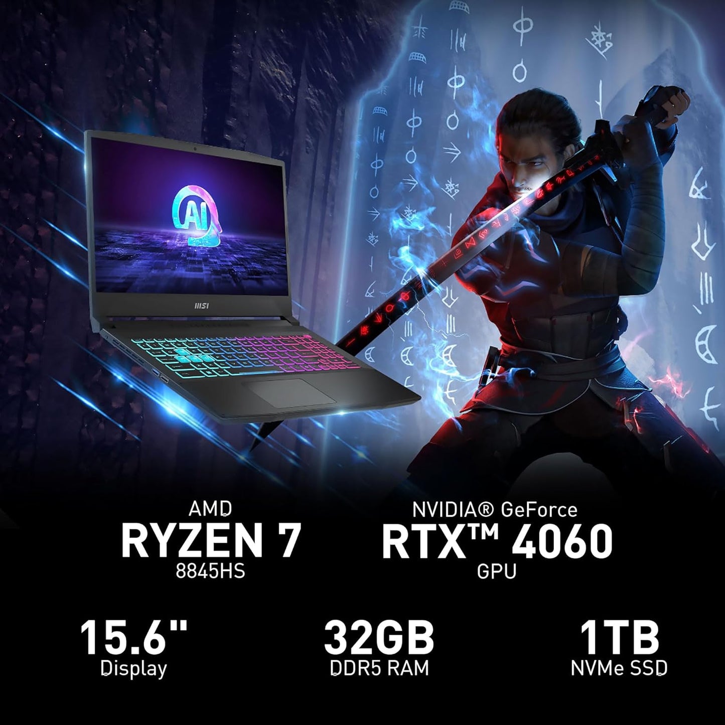 MSI KATANAA15B8448 Ryzen 7 RTX 4060 144Hz Gaming Laptop