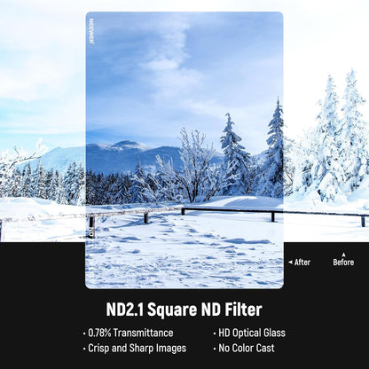 Neewer ND2.1 Square Filter 4x5.65 Inch 7-Stop