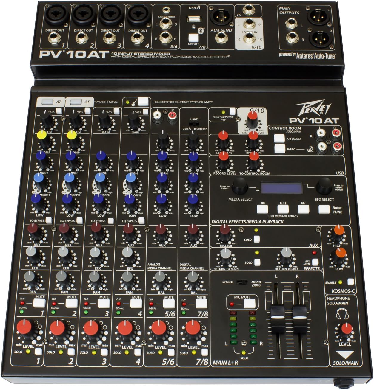 Peavey PV 10 AT 10-Channel Mixer Bluetooth Auto-Tune