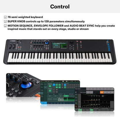 Yamaha MODX7+ 76-Key Synthesizer Workstation Black