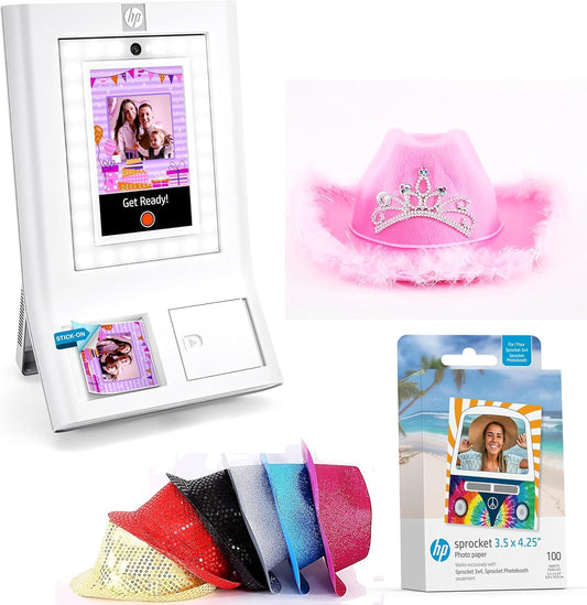 HP AMZHPSPPBK18W Sprocket Photo Booth Printer Bundle