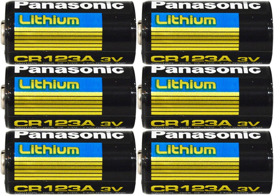 Panasonic CR123A 3V Lithium Battery - 6 Pack - High Power