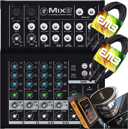 Mackie MIX8+XLR(2) 8-Channel Mixer with XLR Cables Bundle