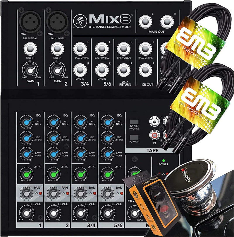 Mackie MIX8+XLR(2) 8-Channel Mixer with XLR Cables Bundle — main product image