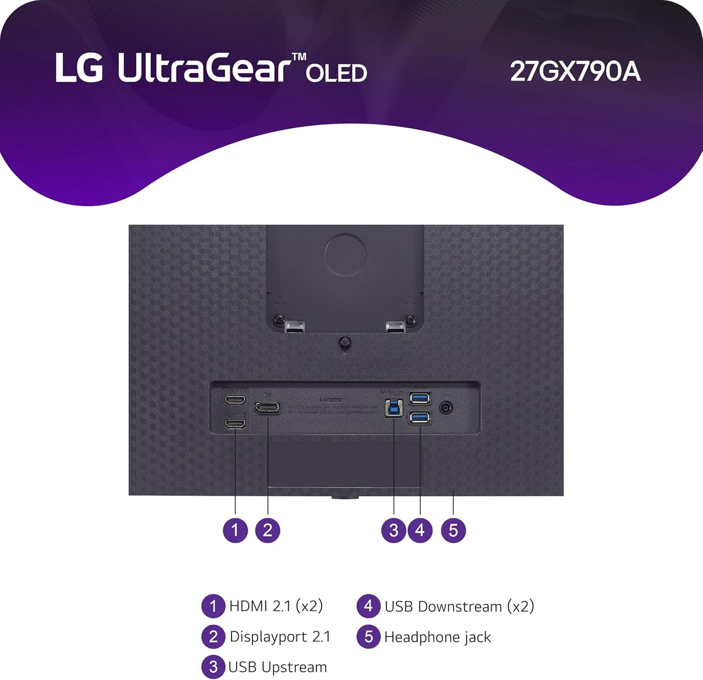 LG 27GX790A-B 27" 480Hz OLED Ultragear Gaming Monitor