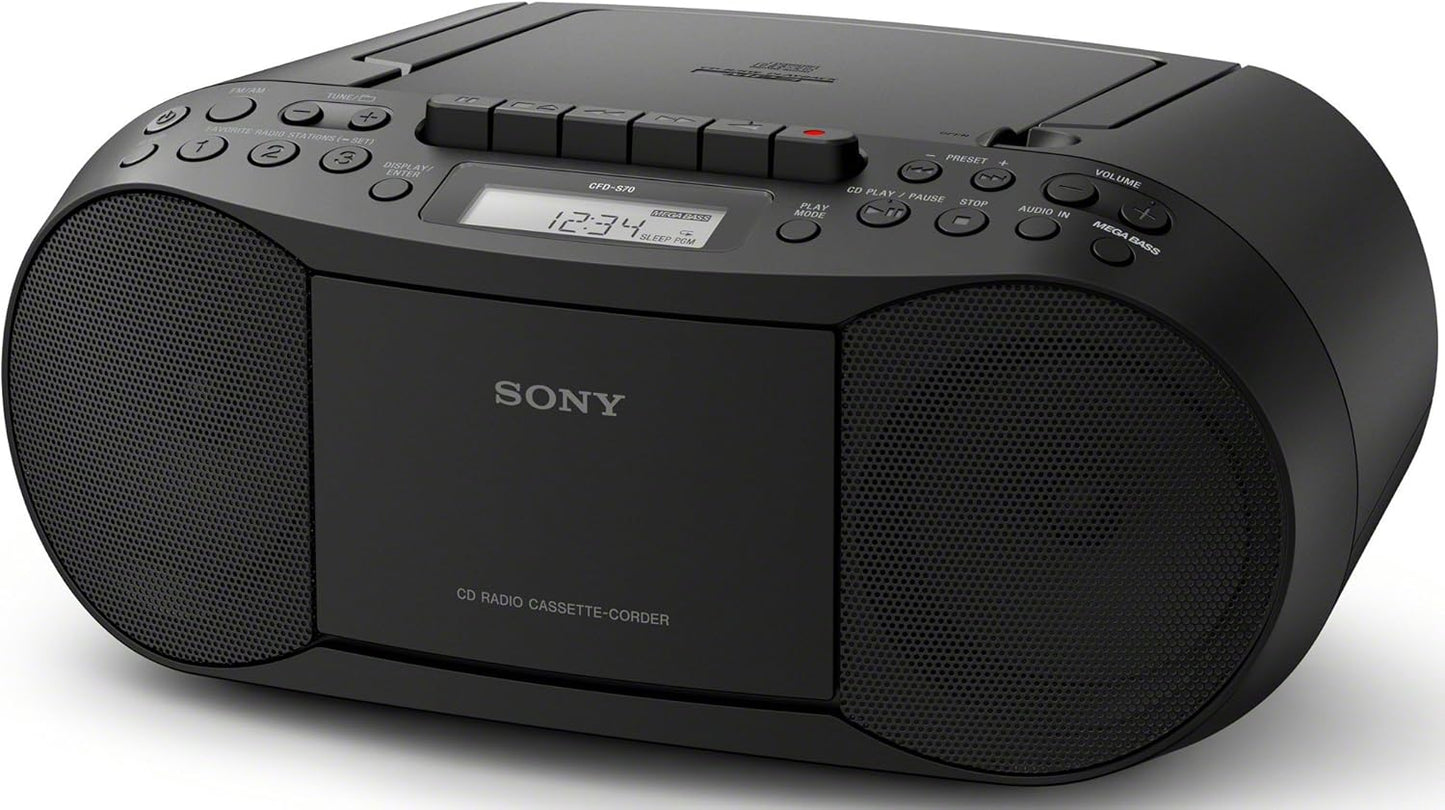 Sony CFD-S70 B CD Cassette Boombox with AUX